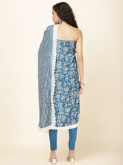 Neck Embroidered Chanderi Unstitched Suit With Dupatta