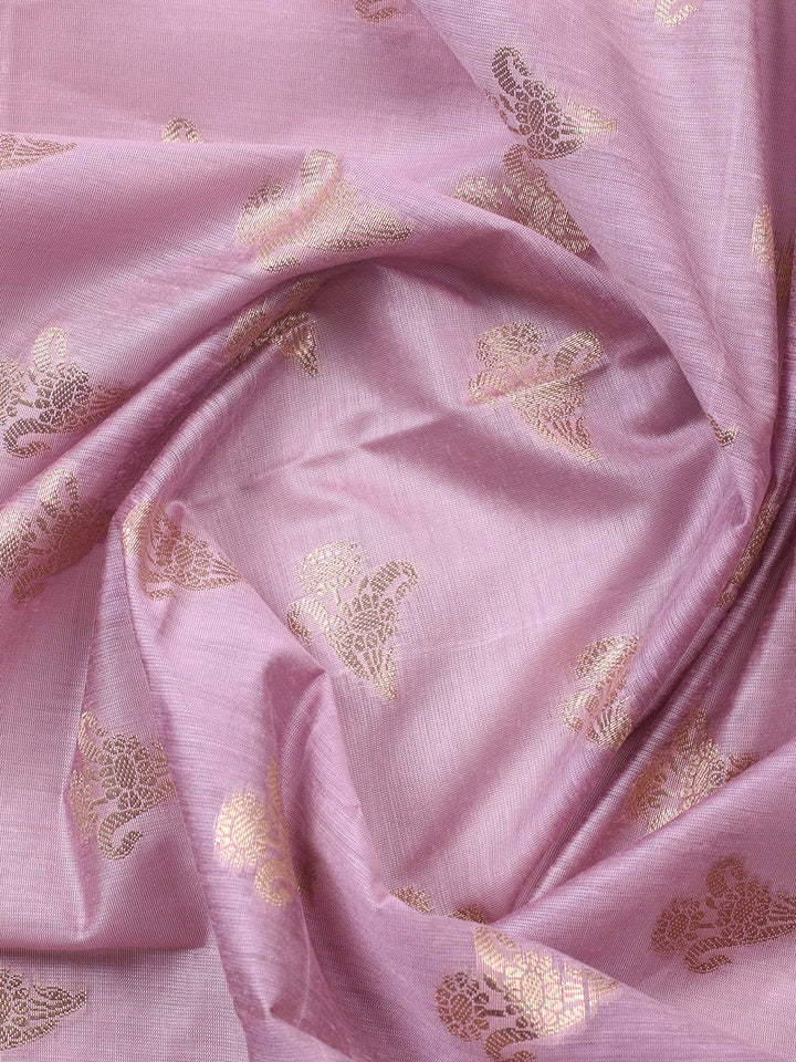 Woven Design Chanderi Unstitched Suit With Pant &amp; Dupatta