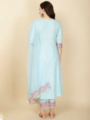 Booti Printed Cotton Kurta With Pants & Dupatta