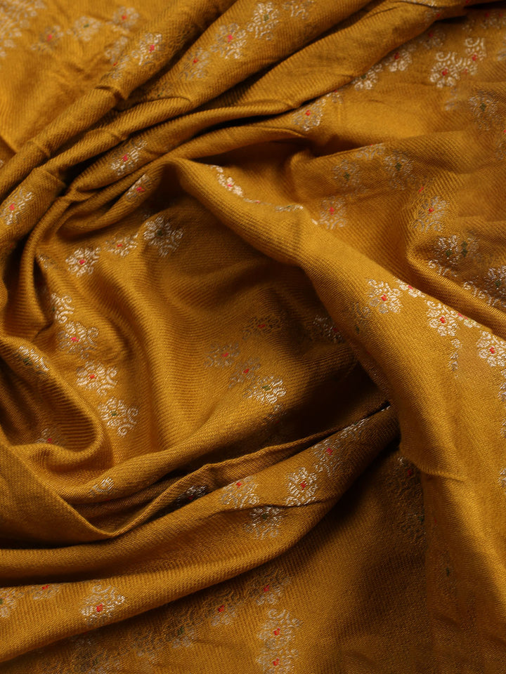Pashmina Woven Design Unstitched Kurta With Pant &amp; Dupatta