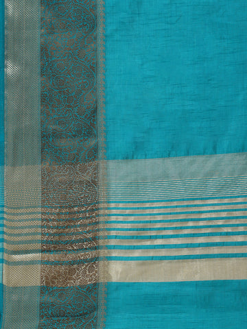 Plain Zari Border Woven Handloom Saree