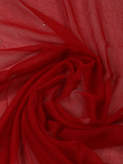 Woven Design Chanderi Red Unstitched Suit With Pant & Dupatta