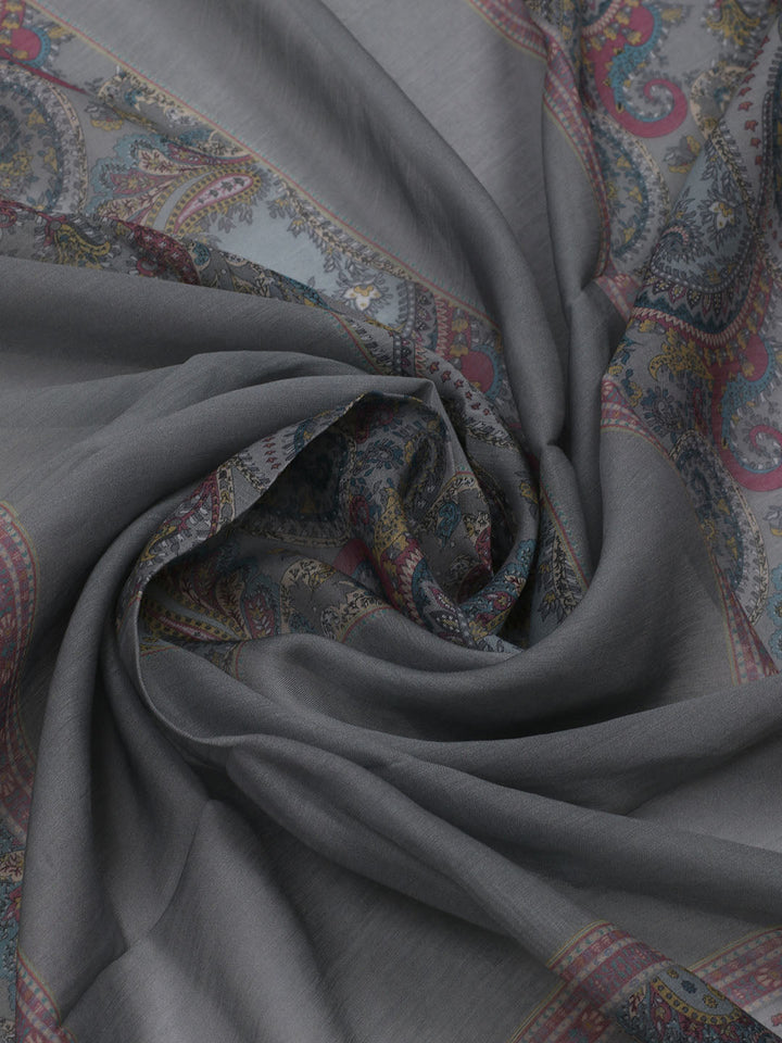 Printed Cotton Blend Unstitched Suit With Dupatta