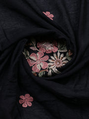 Embroidered Cotton Blend Unstitched Suit With Pant & Dupatta