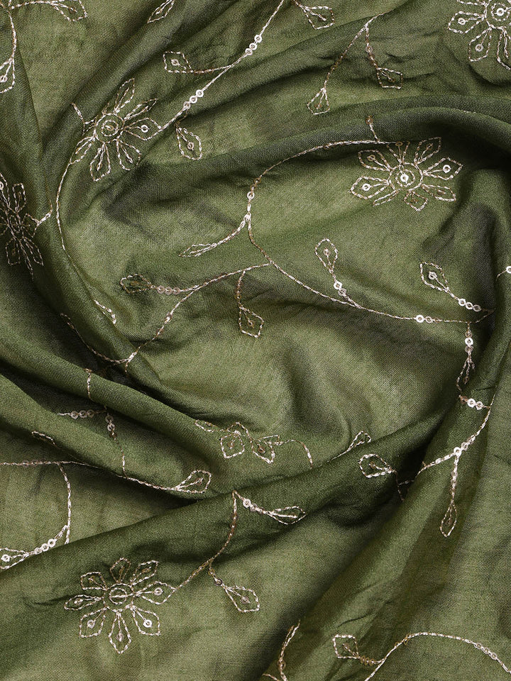 Neck Embroidered Cotton Blend Unstitched Suit With Dupatta