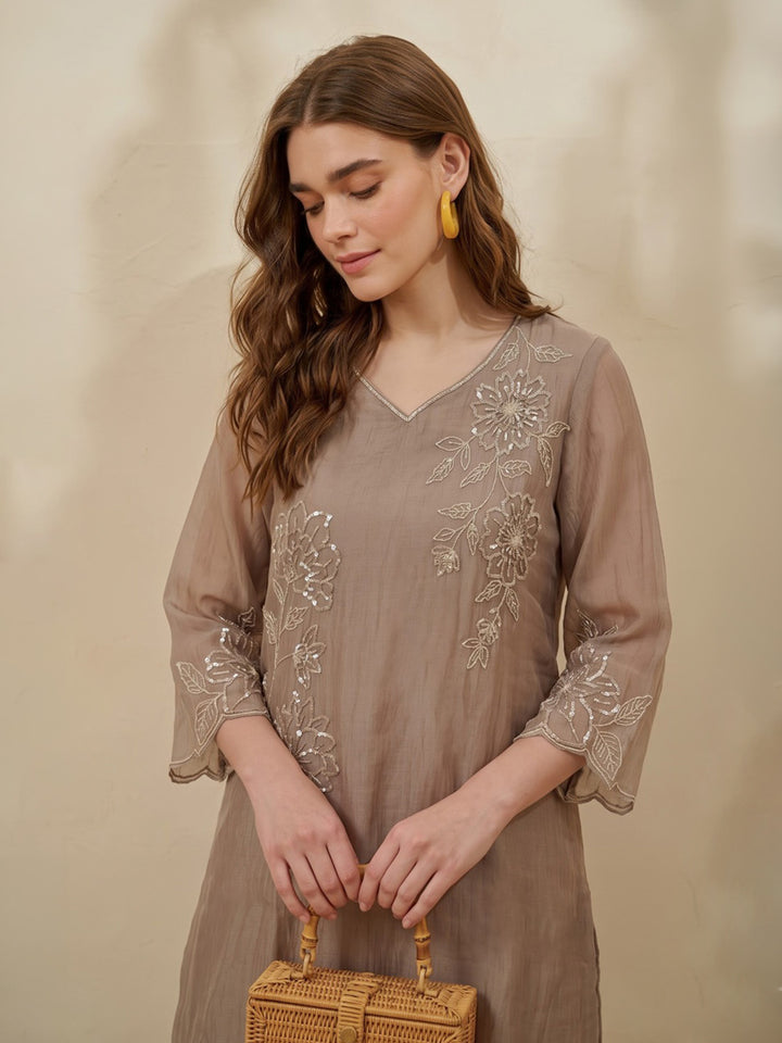 Mouse Printed Tissue Kurta Set