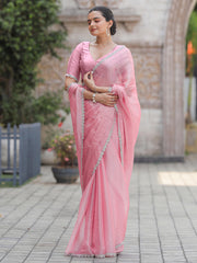 Cutdana Embroidery Organza Saree