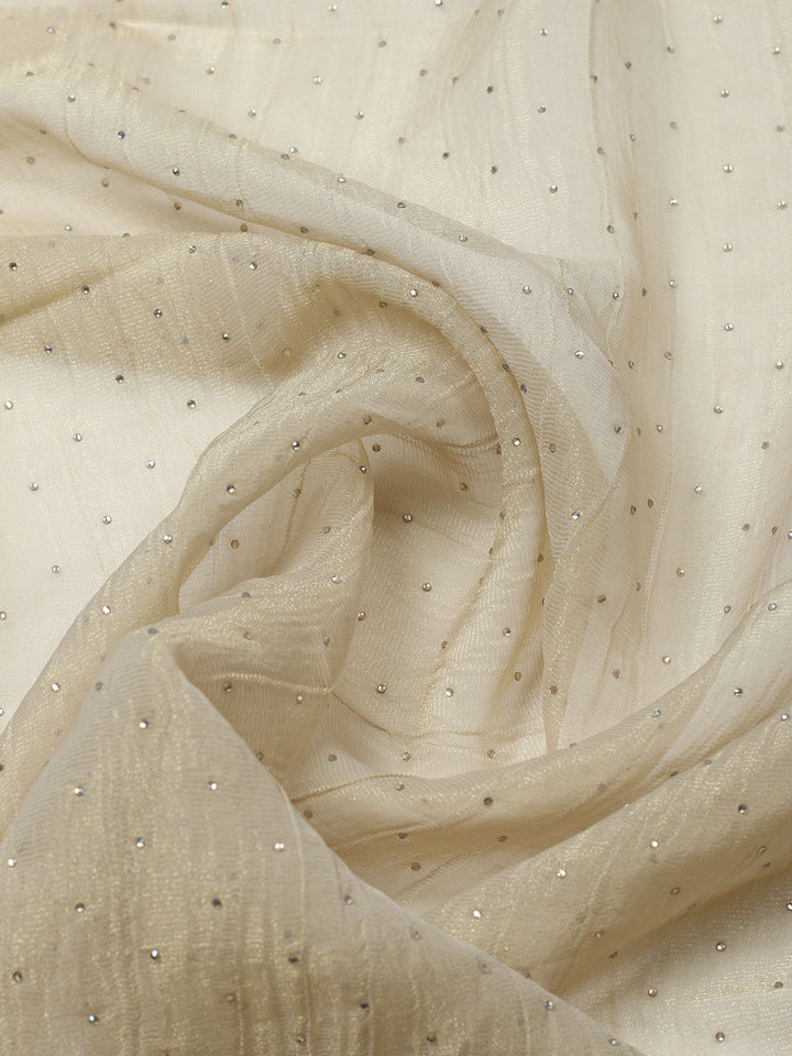 Embroidered Tissue Unstitched Suit With Pant &amp; Dupatta