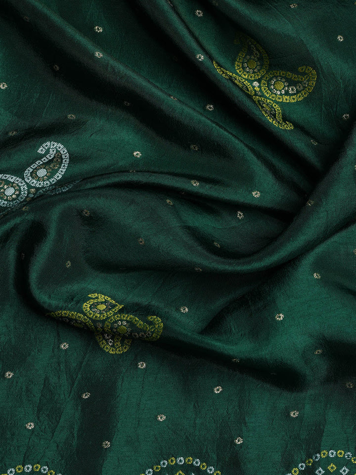 Embroidered Chanderi Unstitched Suit With Dupatta