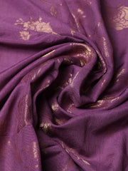 Embroidered Chanderi Lavender Unstitched Suit With Pant & Dupatta