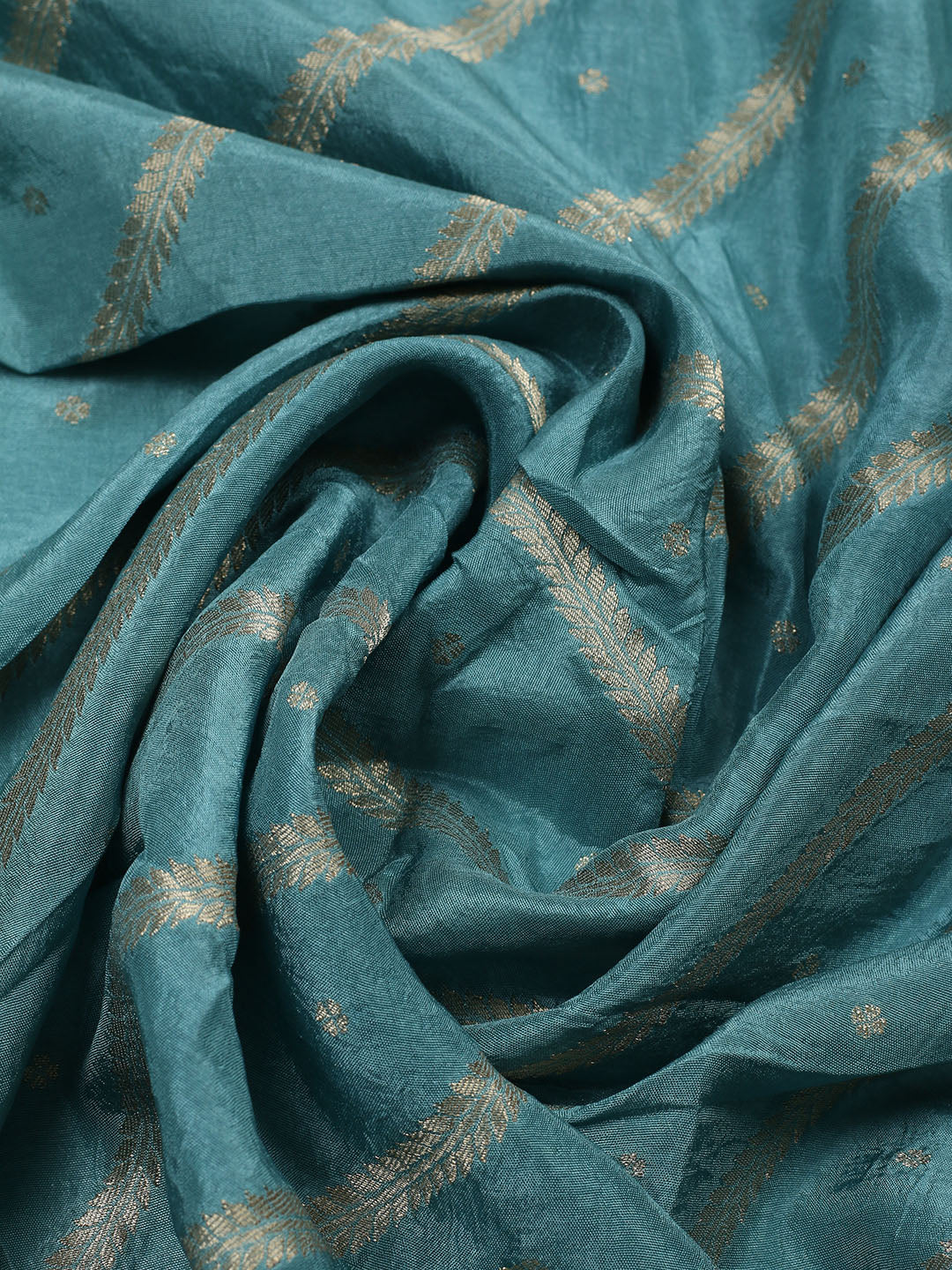 Embroidered Chanderi Unstitched Suit With Pant &amp; Dupatta