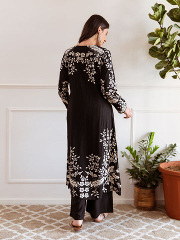 Floral Printed Cotton Kurta With Palazzo