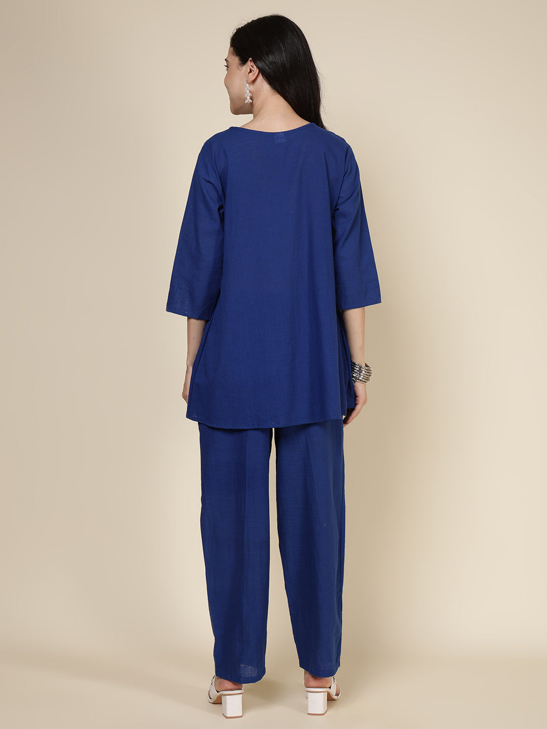 Printed Cotton Blend Kurta With Pants