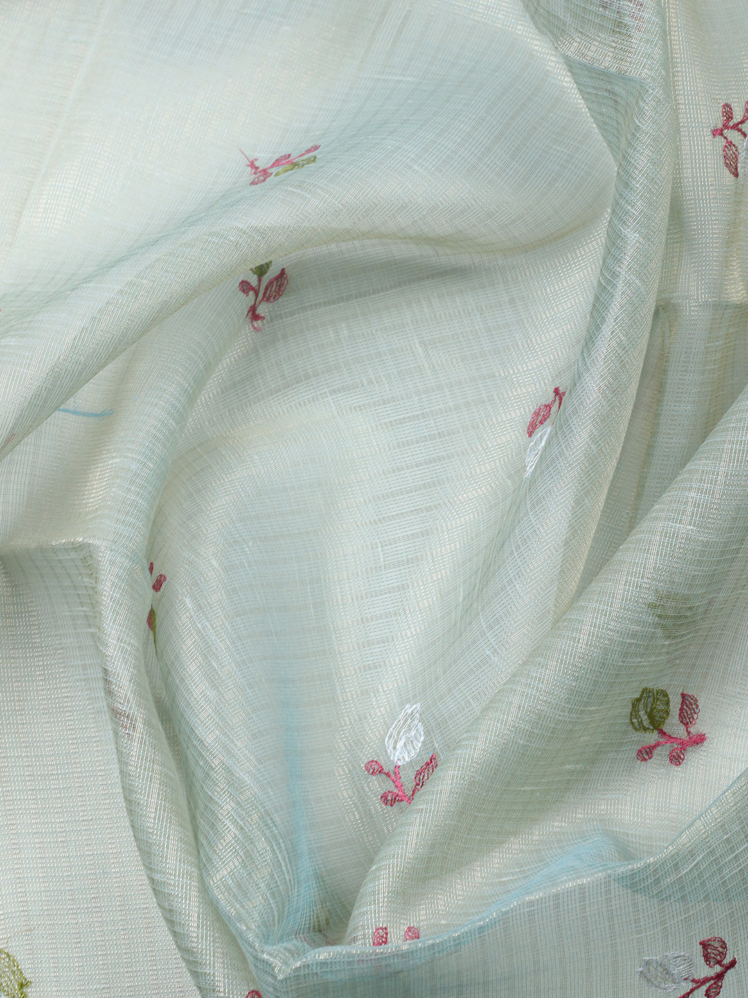 Embroidered Tissue Unstitched Suit With Pant &amp; Dupatta