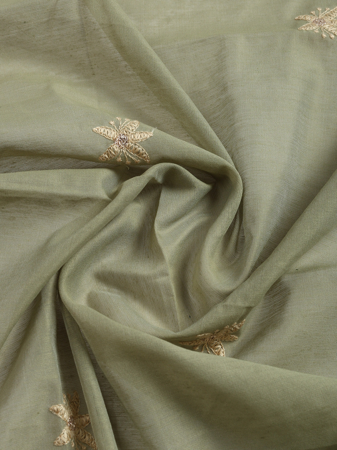 Embroidered Cotton Blend Unstitched Suit With Pant &amp; Dupatta