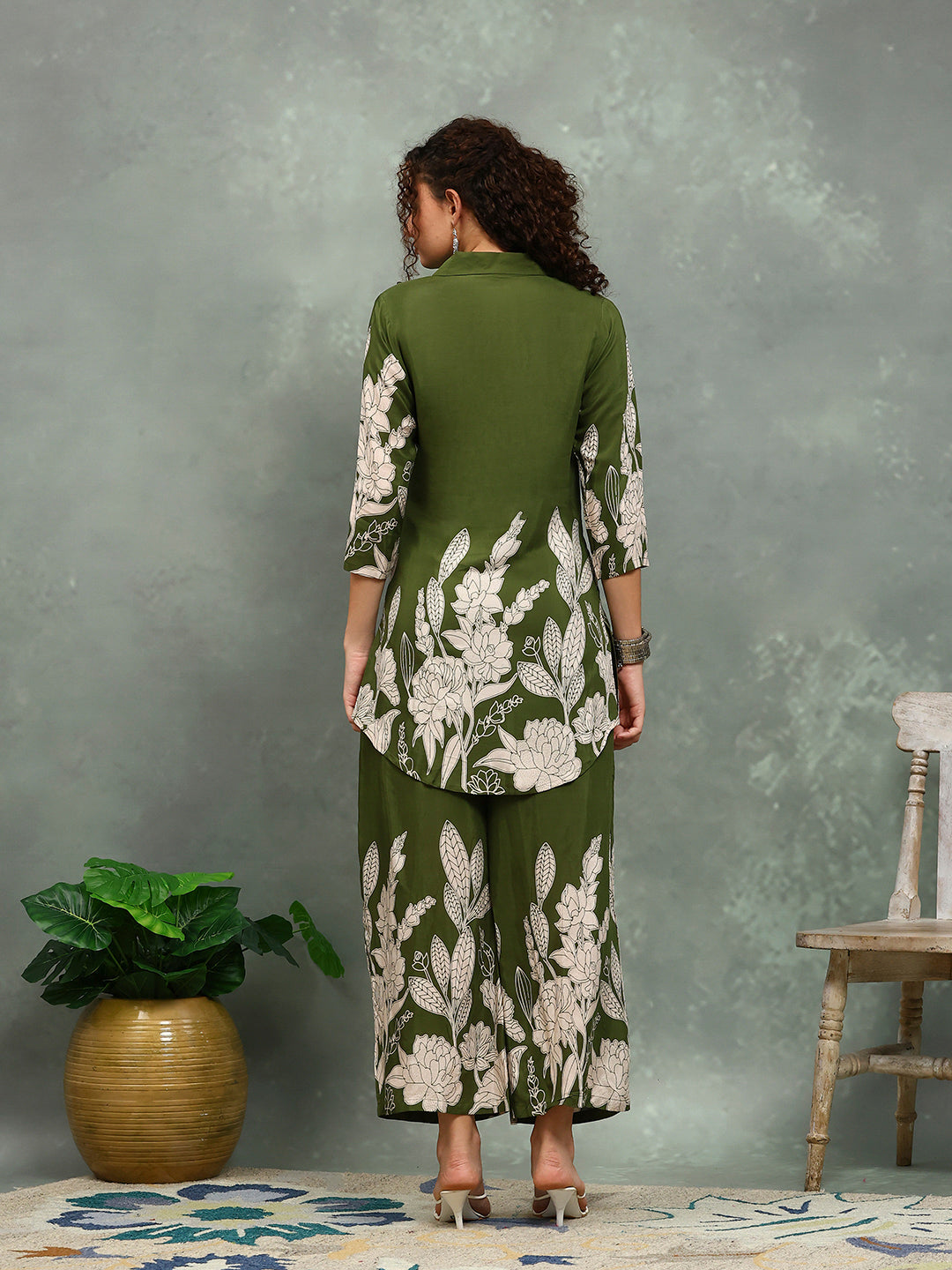 Printed Muslin Kurta With pants