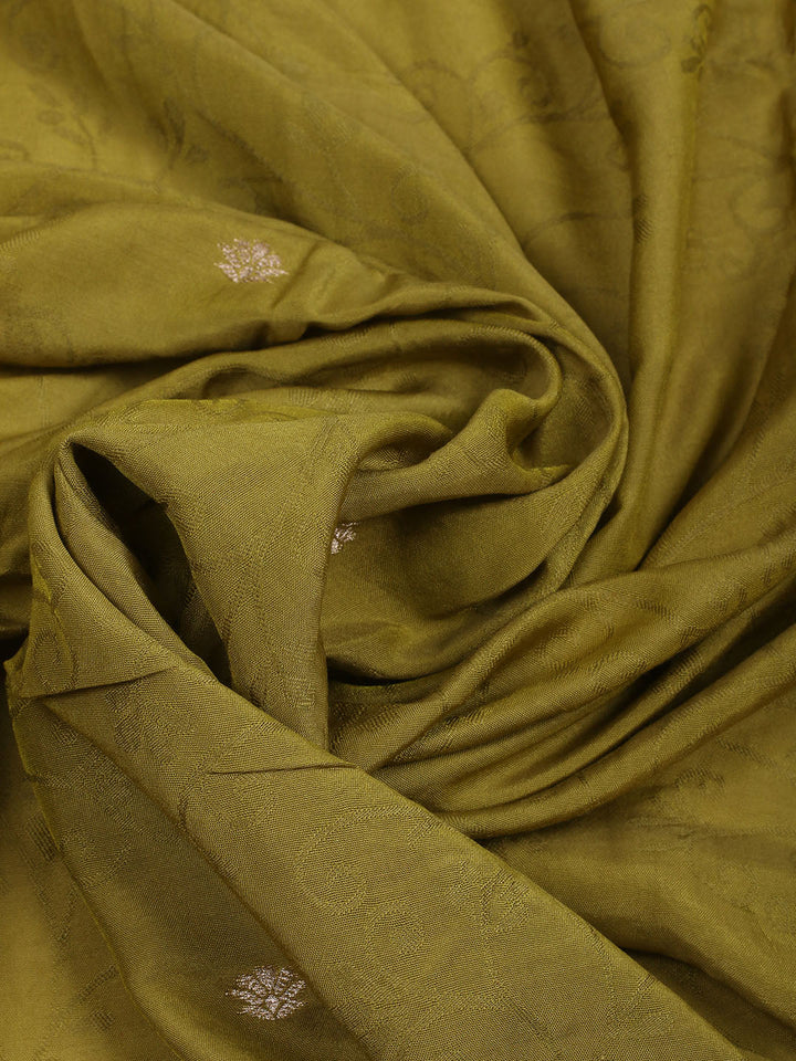 Neck Embroidered Chanderi Unstitched Suit Piece With Dupatta