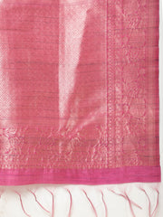 Zari Border Booti Woven Tussar Saree