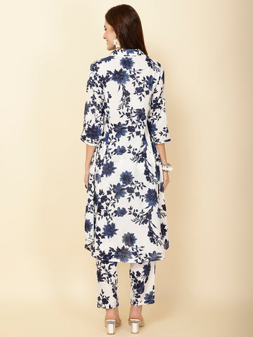 Floral Printed Cotton Kurta With Pants