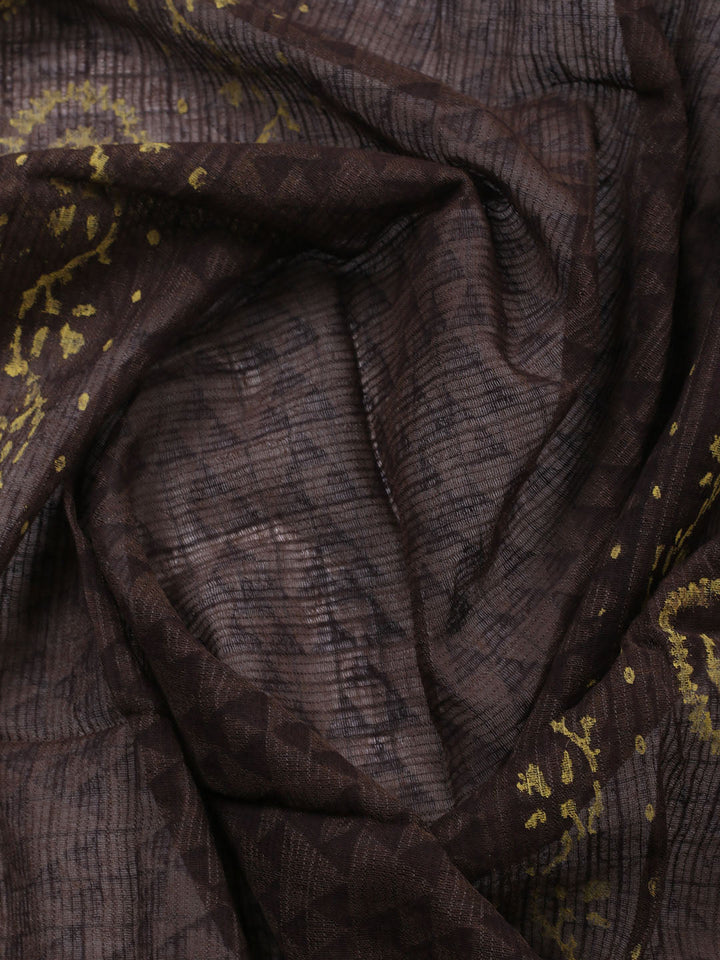 Printed Cotton Blend Unstitched Suit With Pant &amp; Dupatta