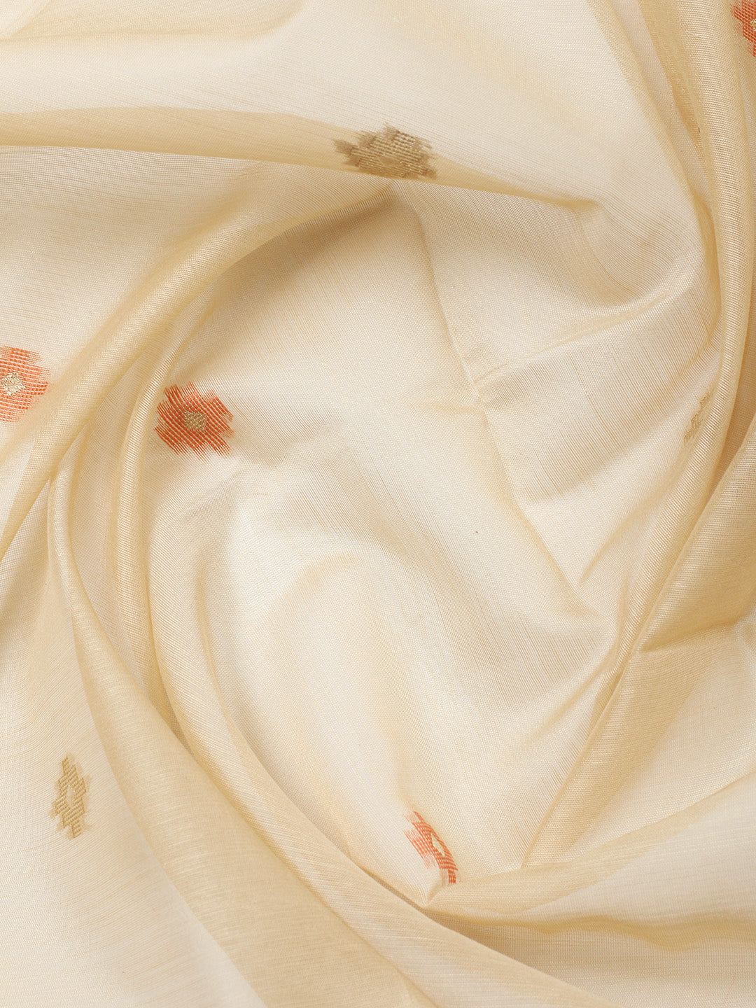 Printed Chanderi Unstitched Suit With Pant &amp; Dupatta