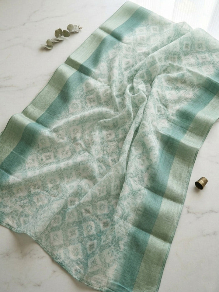 Embroidered Cotton Blend Unstitched Suit With Pant &amp; Dupatta