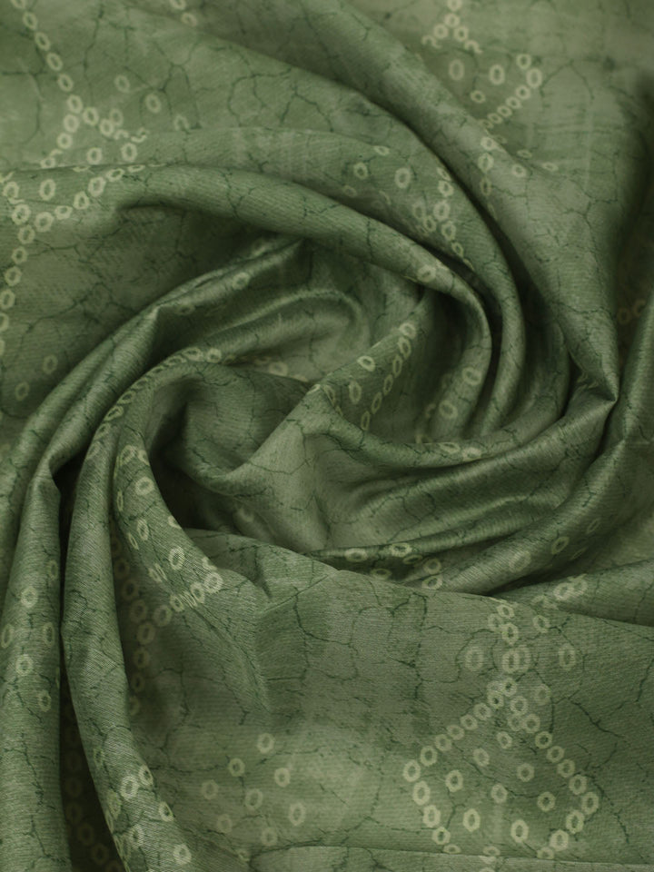 Printed Chanderi Unstitched Suit With Pant &amp; Dupatta