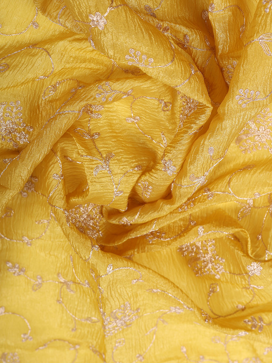 Embroidered Tissue Unstitched Suit With Pant &amp; Dupatta