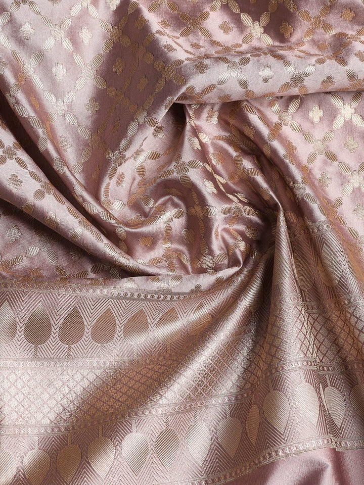 Woven Banarasi Chanderi Unstitched Suit With Dupatta
