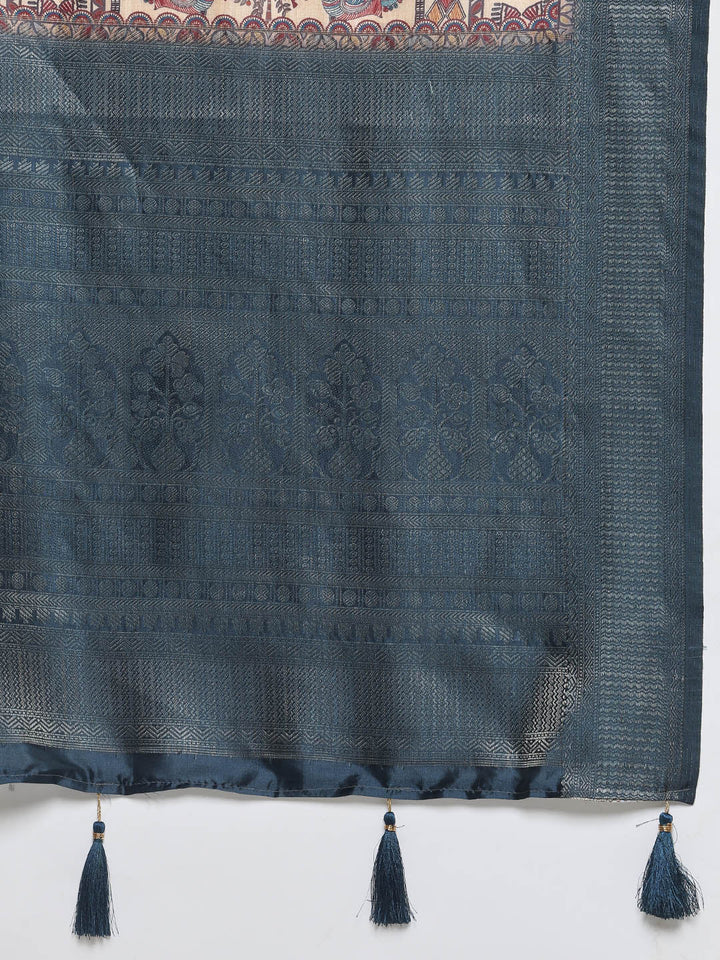Digital Printed Satin Woven Saree