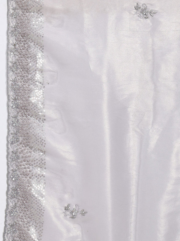 Sequence Embroidery Tissue Saree