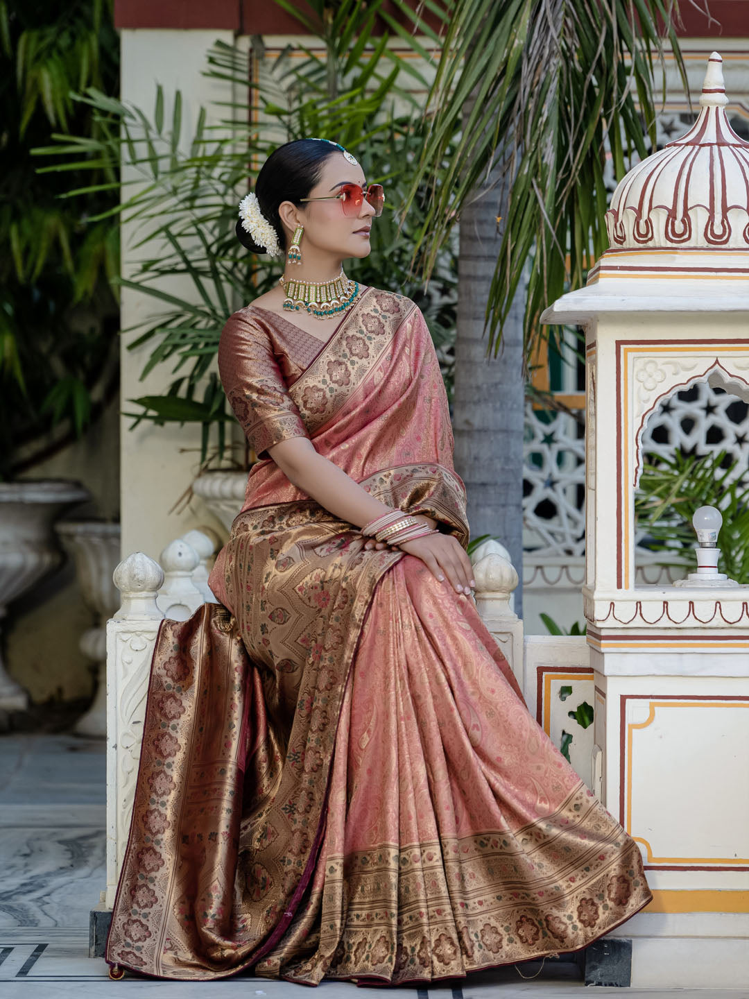 Woven Design Meenakari Kanjivaram Silk Saree