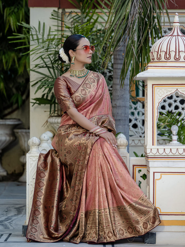 Woven Design Meenakari Kanjivaram Silk Saree