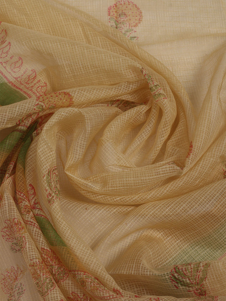 Printed Cotton Unstitched Suits Printed Suit With Pant &amp; Dupatta