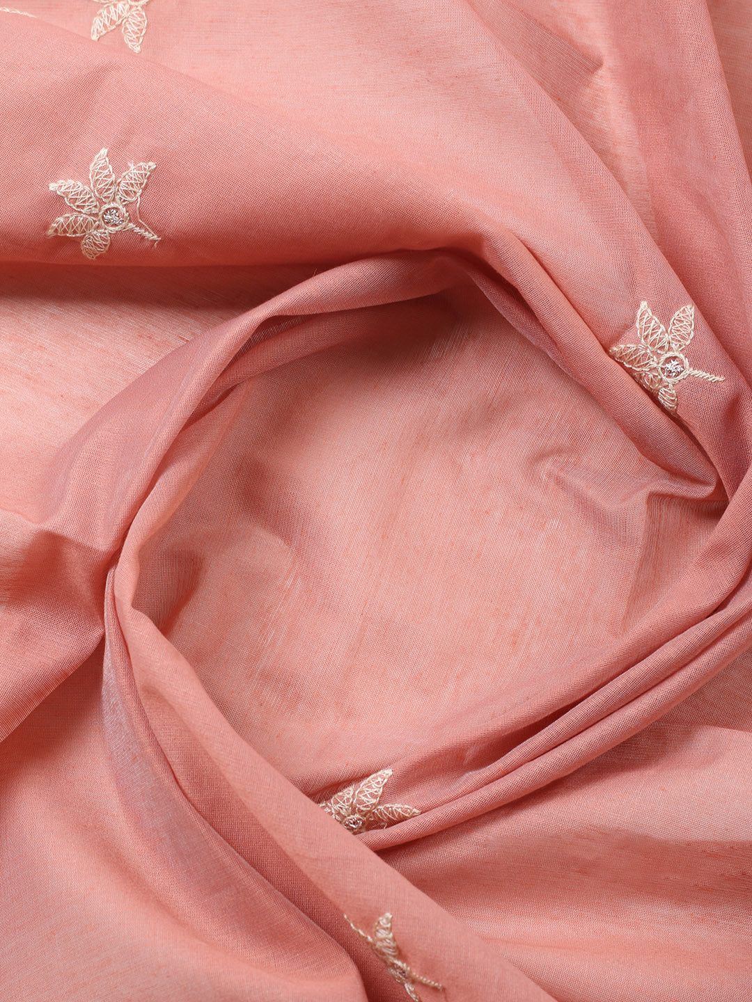 Embroidered, Cotton Blend Unstitched Suit With Pant &amp; Dupatta