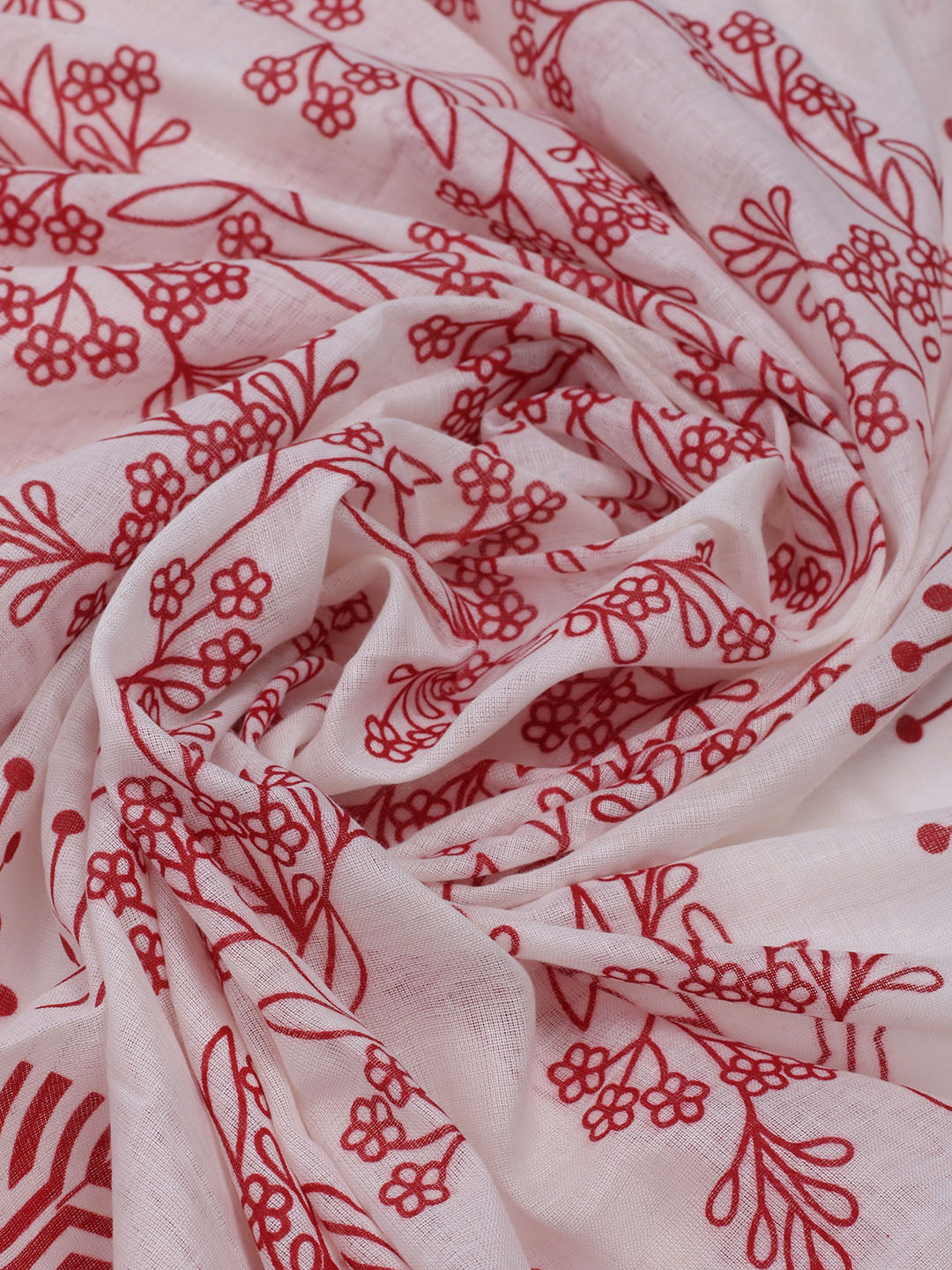 Printed Cotton Blend Unstitched Suit With Dupatta