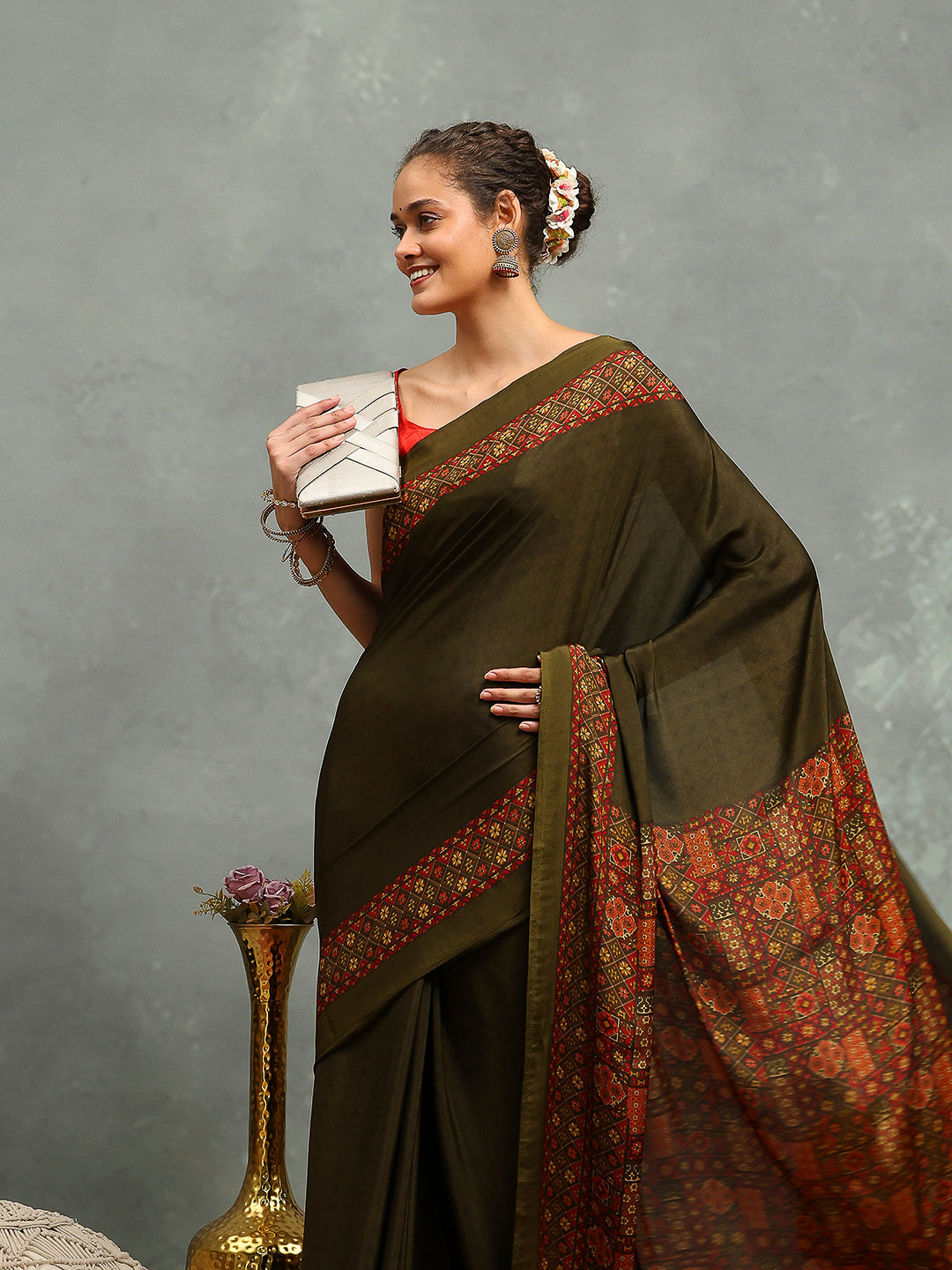 Digital Printed Crepe Saree