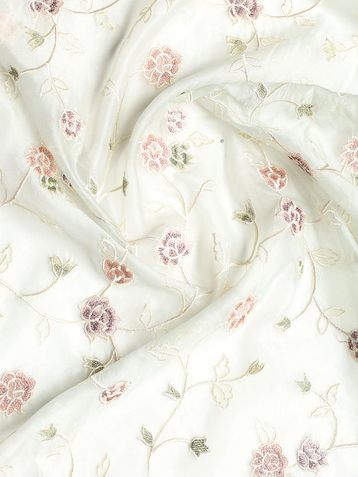 Resham Jaal Organza Unstitched Suit With Dupatta