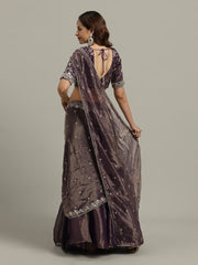 Embroidered Tissue Choli With Lehenga & Dupatta