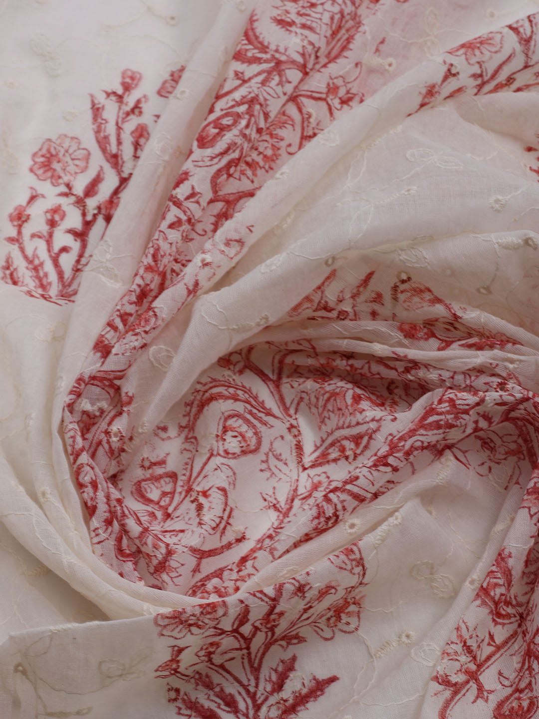 Printed Cotton Blend Unstitched Suit With Dupatta