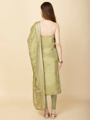 Floral Woven Chanderi Unstitched Suit Piece With Dupatta