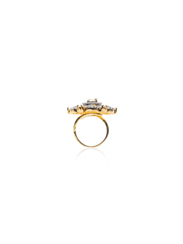 Diamond Gold-plated Statement Ring