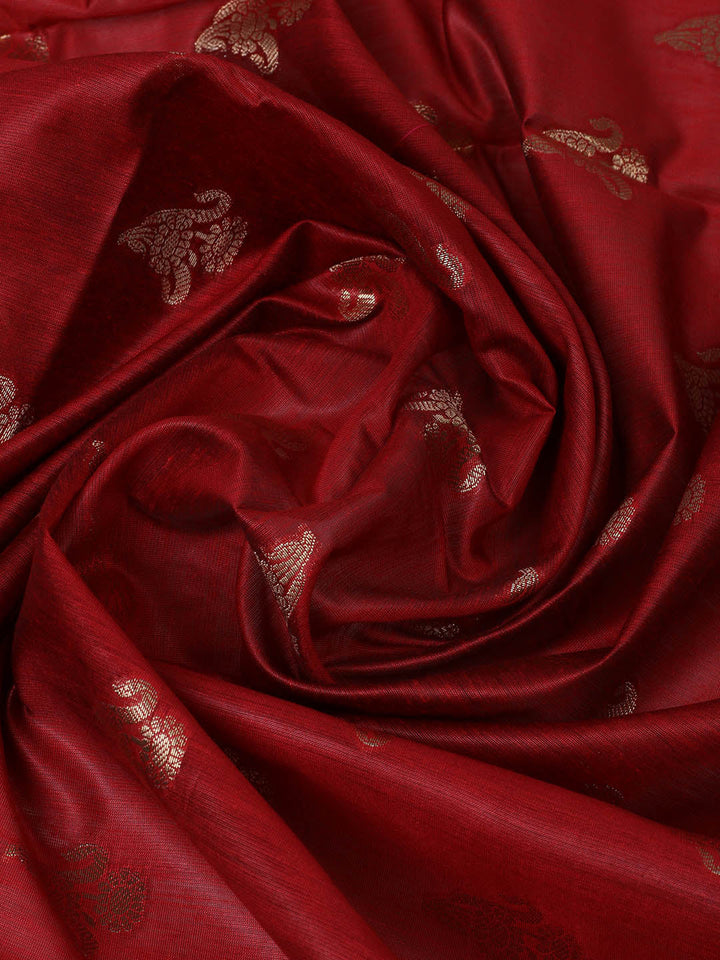 Woven Design Chanderi Unstitched Suit With Pant &amp; Dupatta