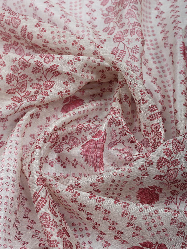 Embroidered Cotton Blend Unstitched Suit With Pant &amp; Dupatta