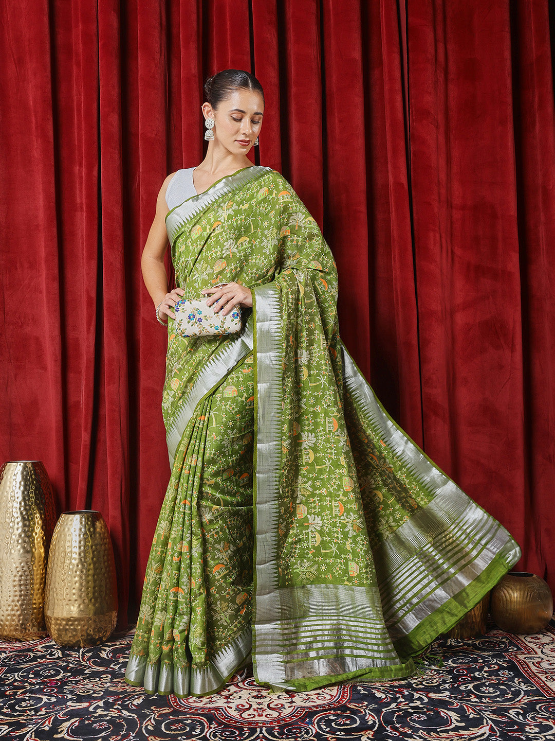 Digital Printed Art Silk Saree