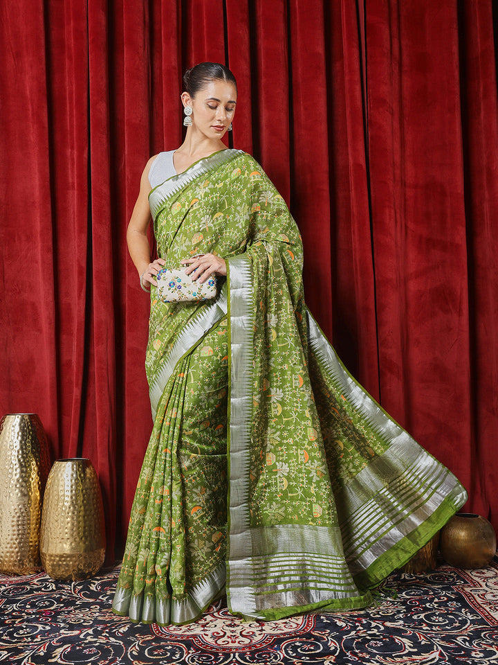 Digital Printed Art Silk Saree