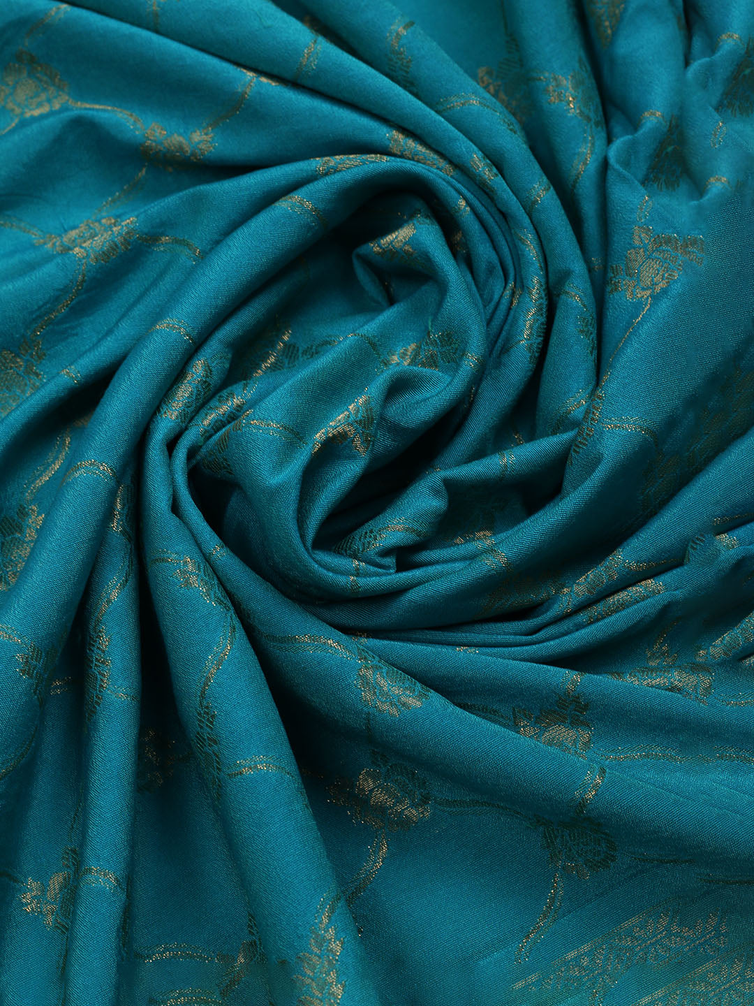 Embroidered Chanderi Unstitched Suit With Dupatta