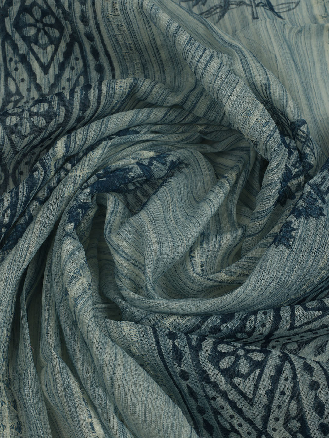 Printed Cotton Unstitched Suits Printed Suit With Pant &amp; Dupatta