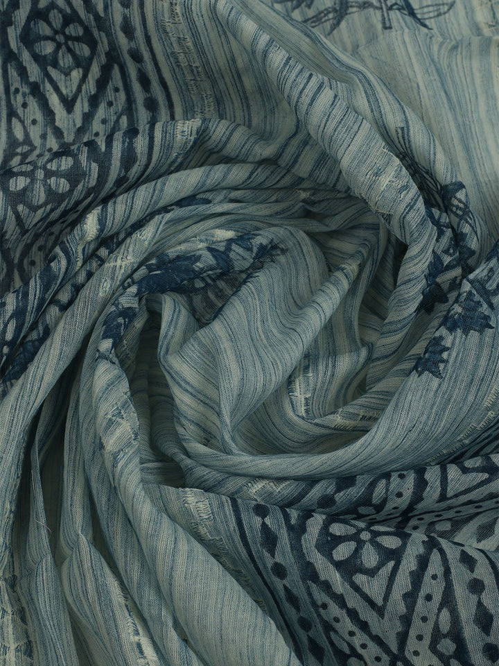 Printed Cotton Unstitched Suits Printed Suit With Pant &amp; Dupatta