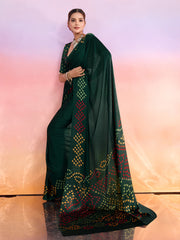 Printed Satin Saree